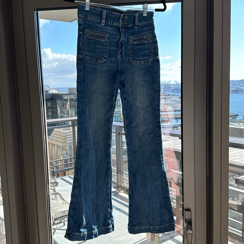American Eagle flare high waisted denim